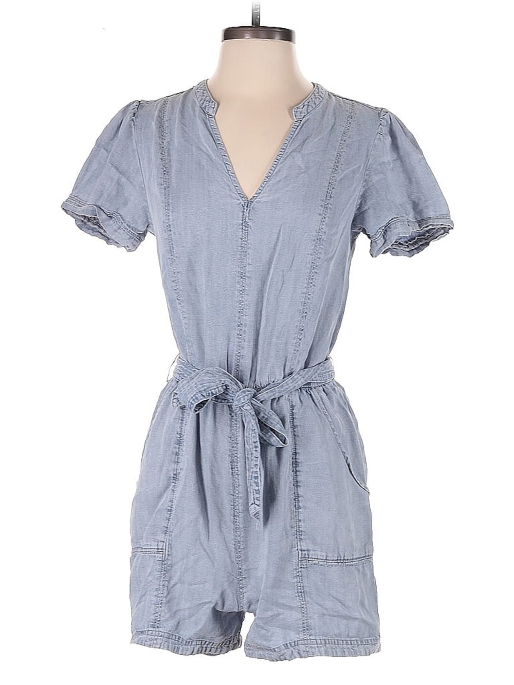 EVEREVE Light Wash Soft Denim Short Romper
